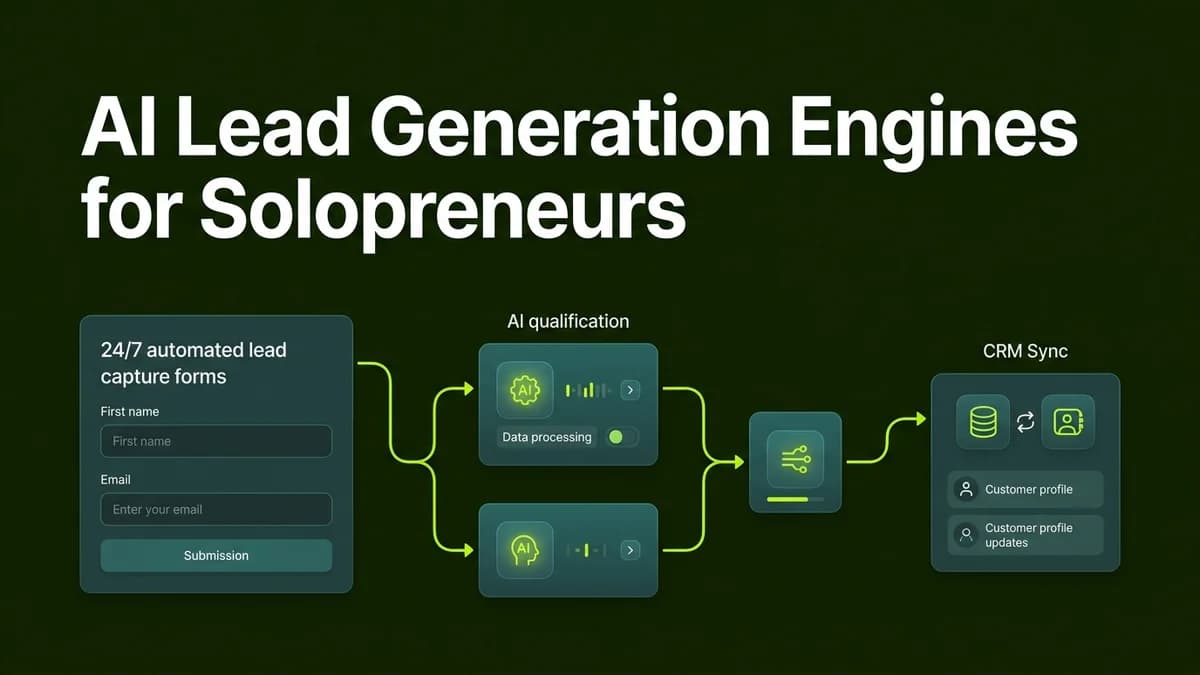 AI Lead Generation Engines for Solopreneurs: How to Capture and Qualify Leads 24/7 Without Coders