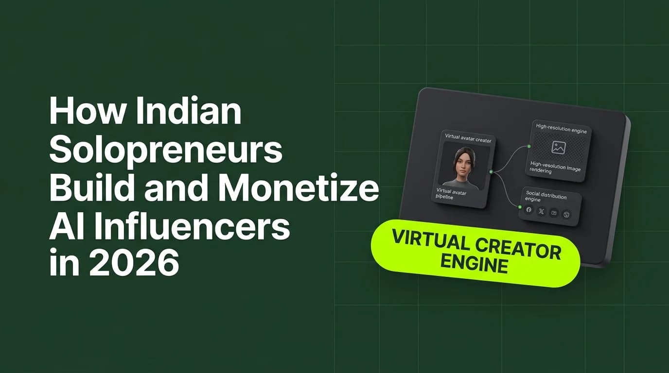 How Indian Solopreneurs Build and Monetize AI Influencers in 2026: Complete Non-Coder Breakdown