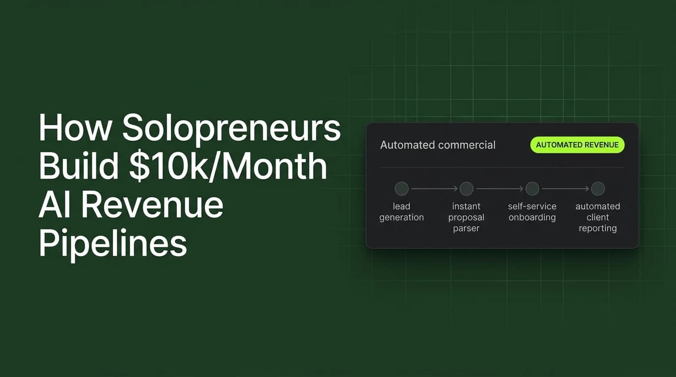 How Solopreneurs Build $10k/Month AI Revenue Pipelines in 2026 (No Staff, No Code)