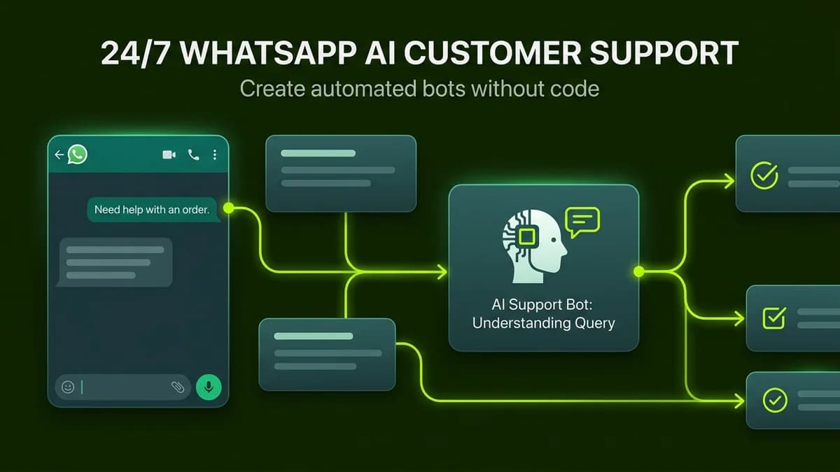 How to Build a 24/7 WhatsApp AI Customer Support Bot Without Writing Code