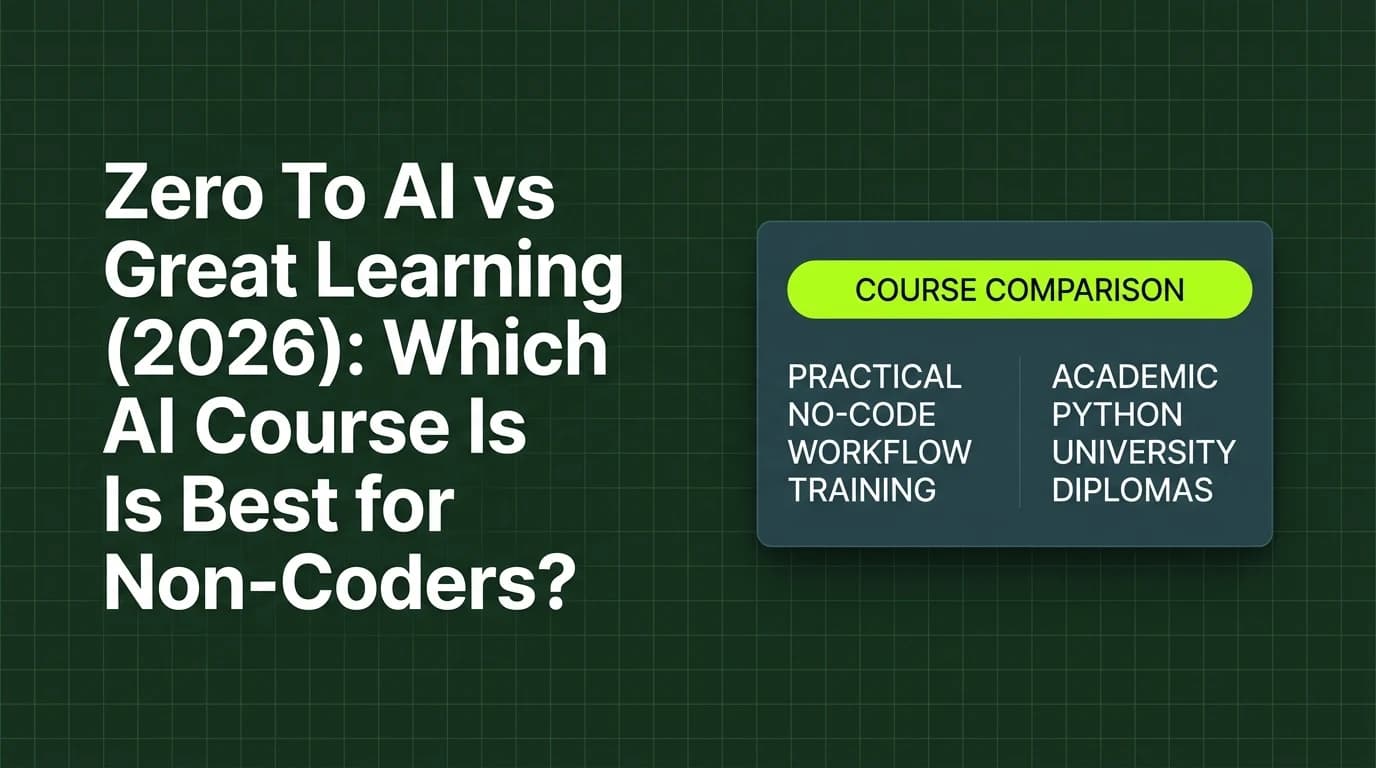 Zero To AI vs Great Learning (2026): Which AI Course Is Best for Non-Coders?