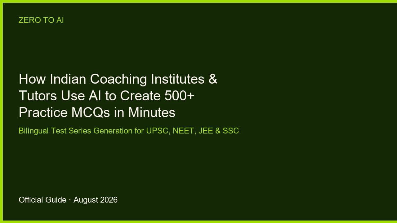 How Indian Coaching Institutes & Tutors Use AI to Create 500+ Practice MCQs in Minutes