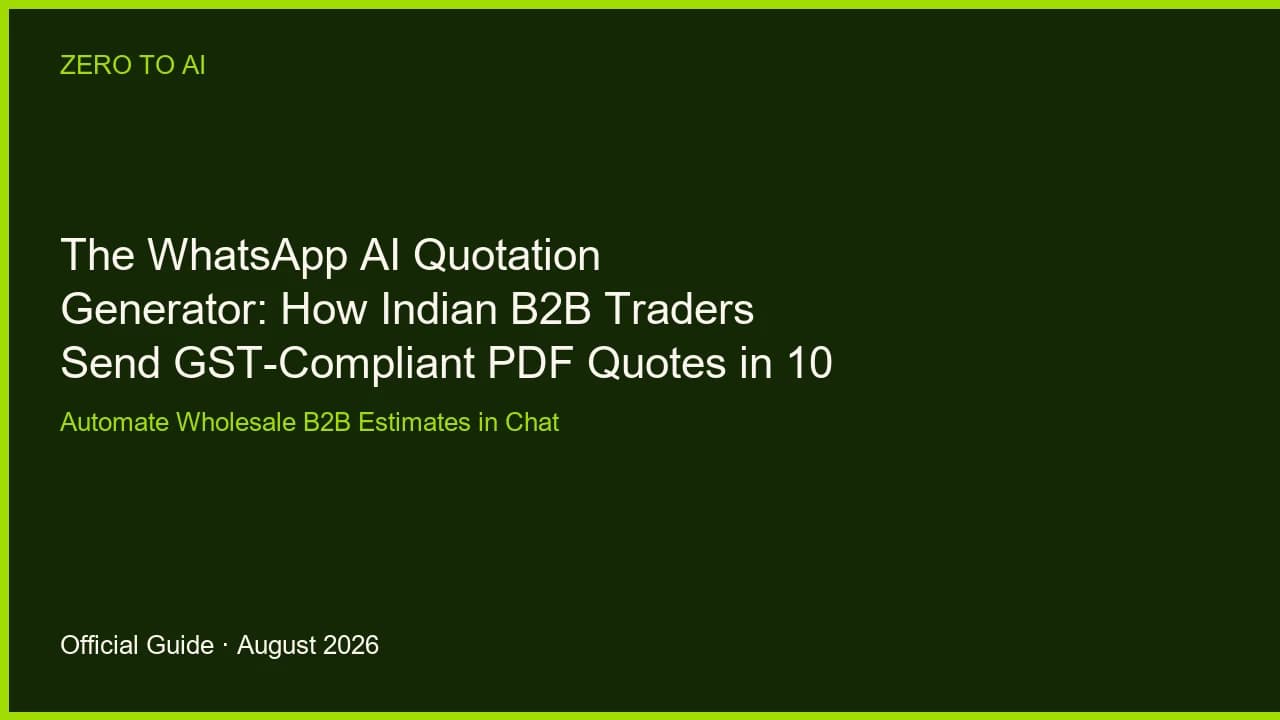 The WhatsApp AI Quotation Generator: How Indian B2B Traders Send GST-Compliant PDF Quotes in 10 Seconds
